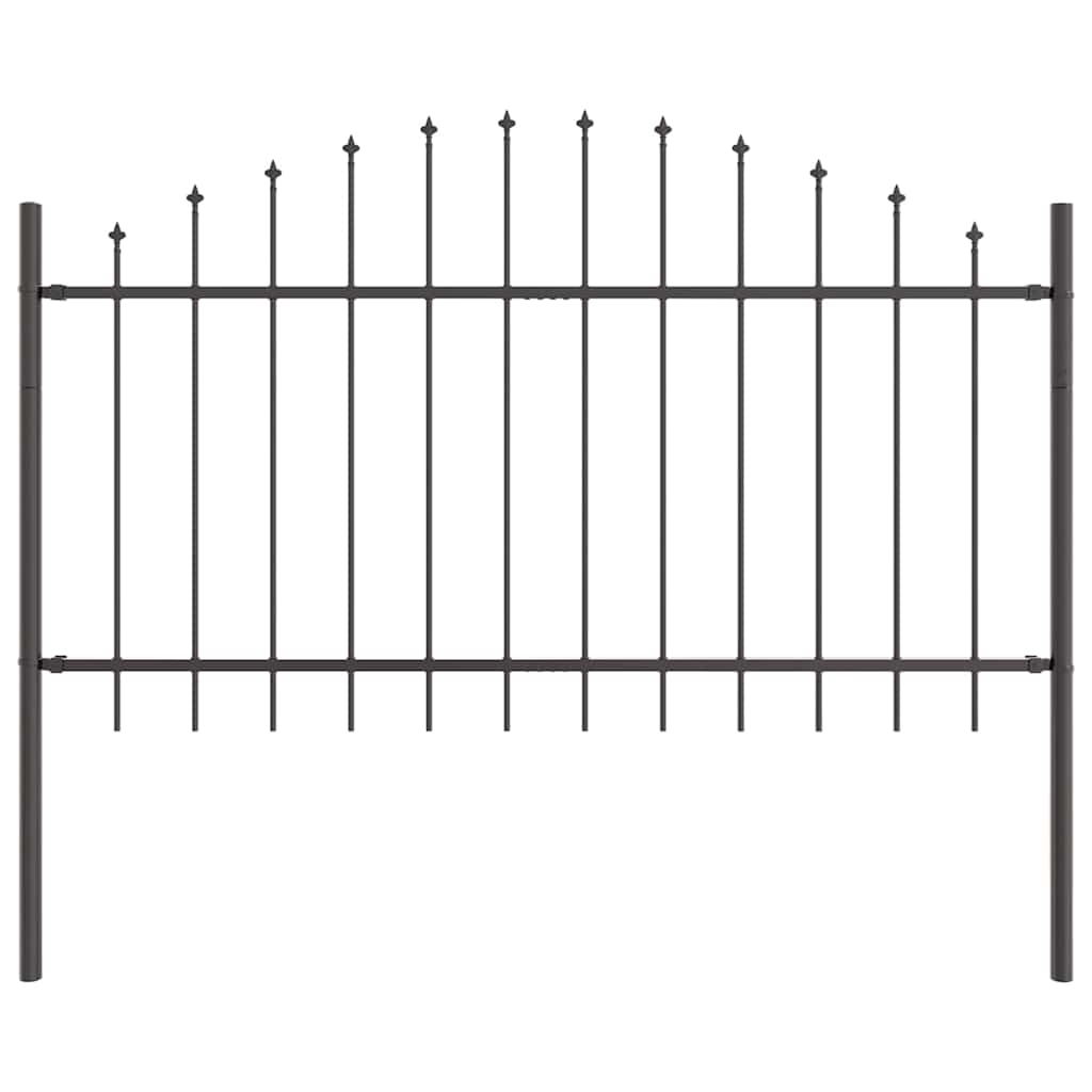 Vrtna Ograda 7 pcs Siva 170 x 140 cm Čelik s prahom premazan