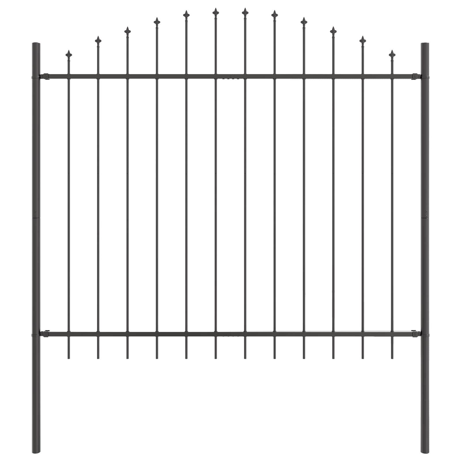 Vrtna Ograda 7 pcs Siva 170 x 190 cm Čelik s prahom premazan
