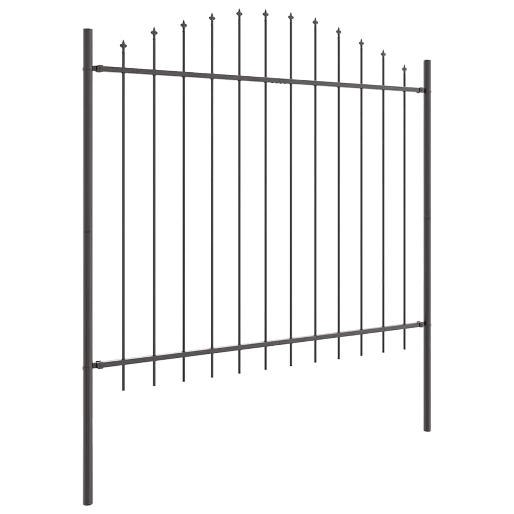 Vrtna Ograda 8 pcs Siva 170 x 190 cm Čelik s prahom premazan