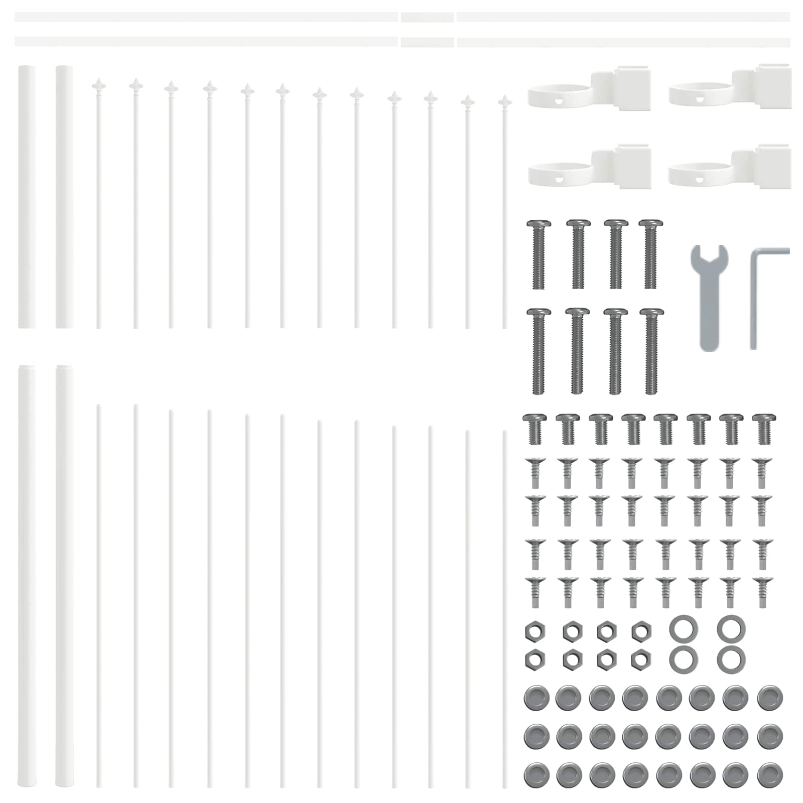 Vrtna Ograda 4 pcs Bijelo 170 x 165 cm Čelik s prahom premazan