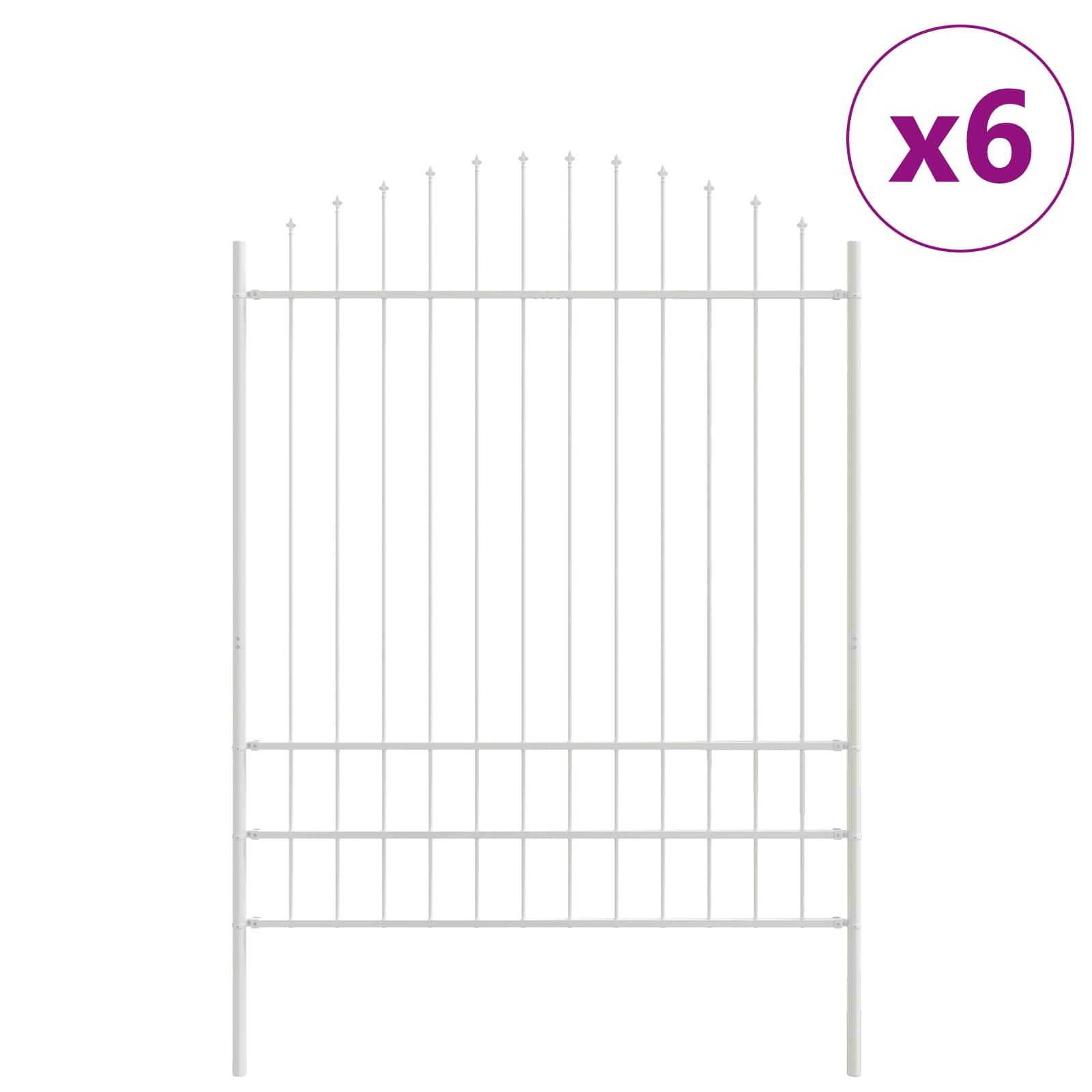 Vrtna Ograda 6 pcs Bijelo 170 x 225 cm Čelik s prahom premazan