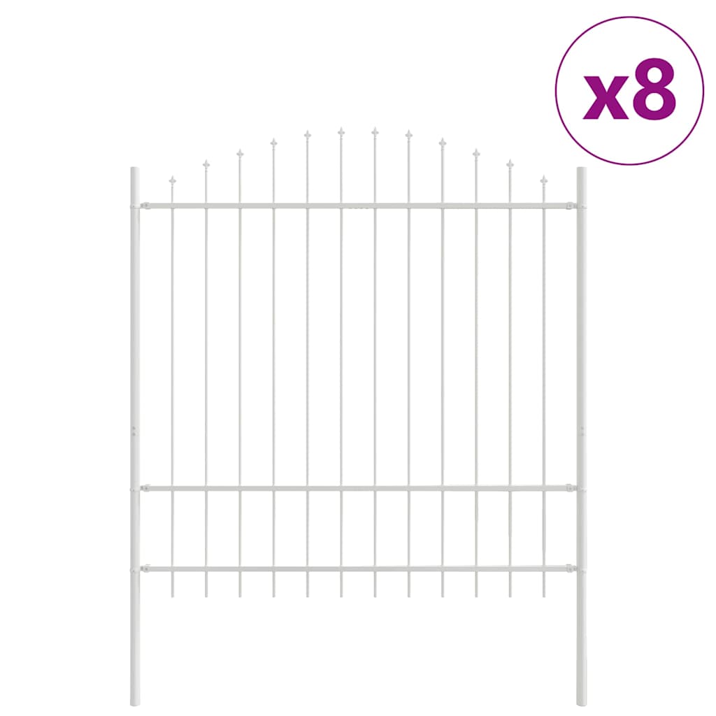 Vrtna Ograda 8 pcs Bijelo 170 x 215 cm Čelik s prahom premazan