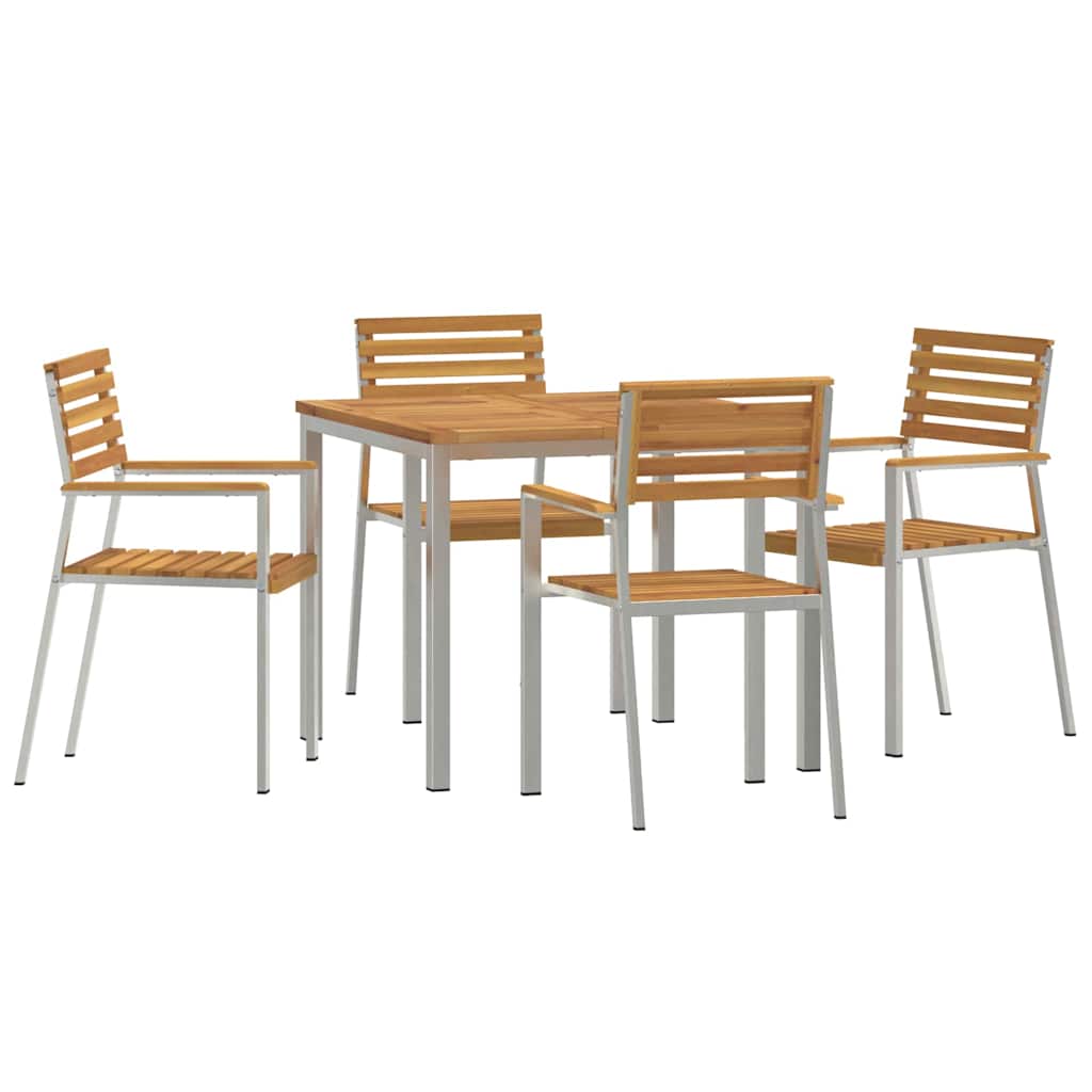 Vrtni set za objed 5 pcs Smeđa Čvrsto drvo akacije