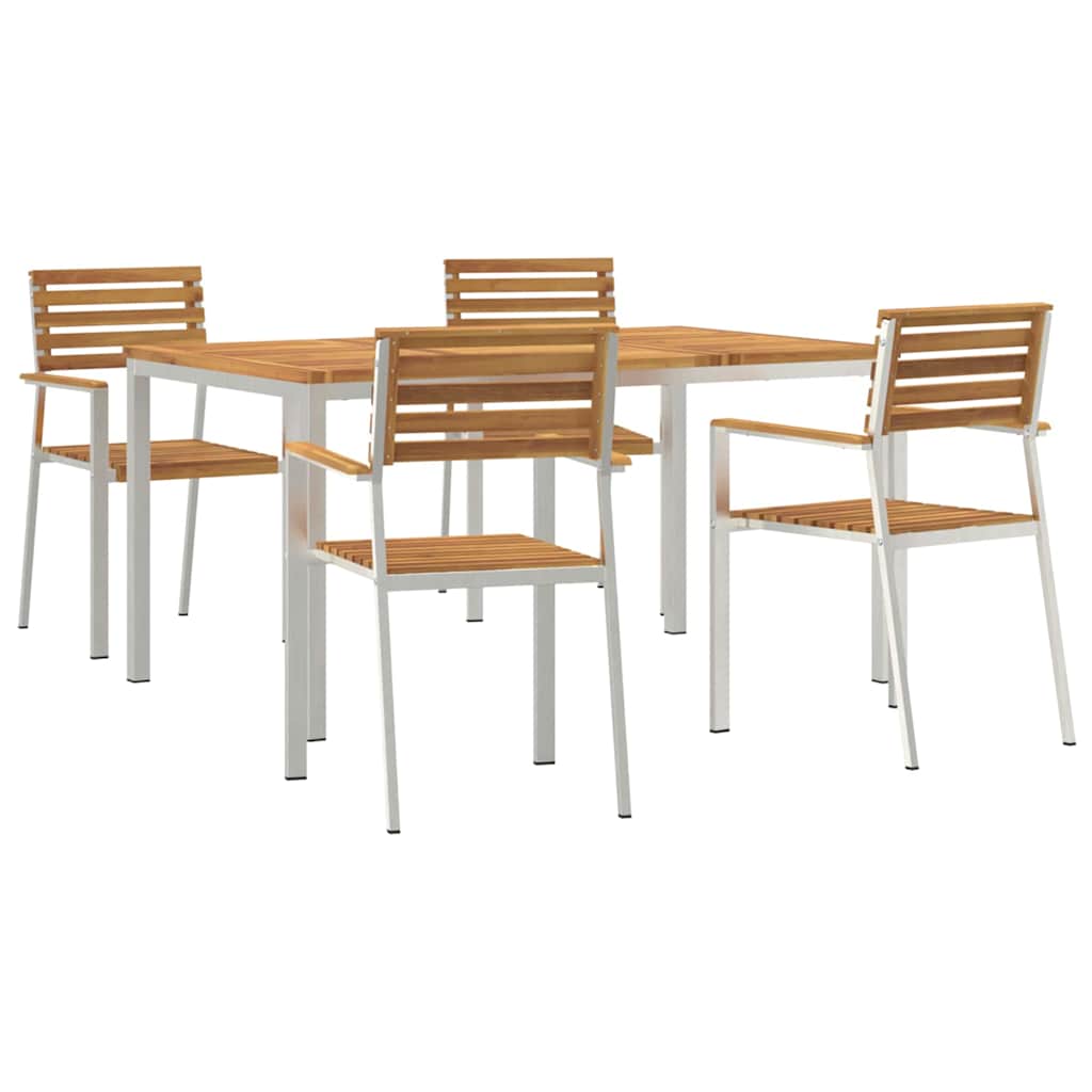 Vrtni set za objed 5 pcs Smeđa Čvrsto drvo akacije
