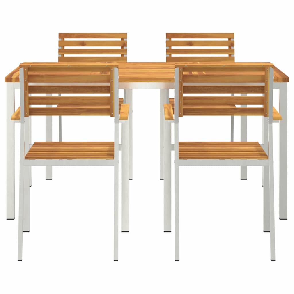 Vrtni set za objed 5 pcs Smeđa Čvrsto drvo akacije