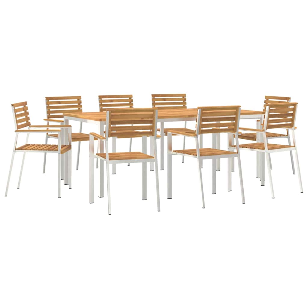 Vrtni set za objed 9 pcs Smeđa Čvrsto drvo akacije
