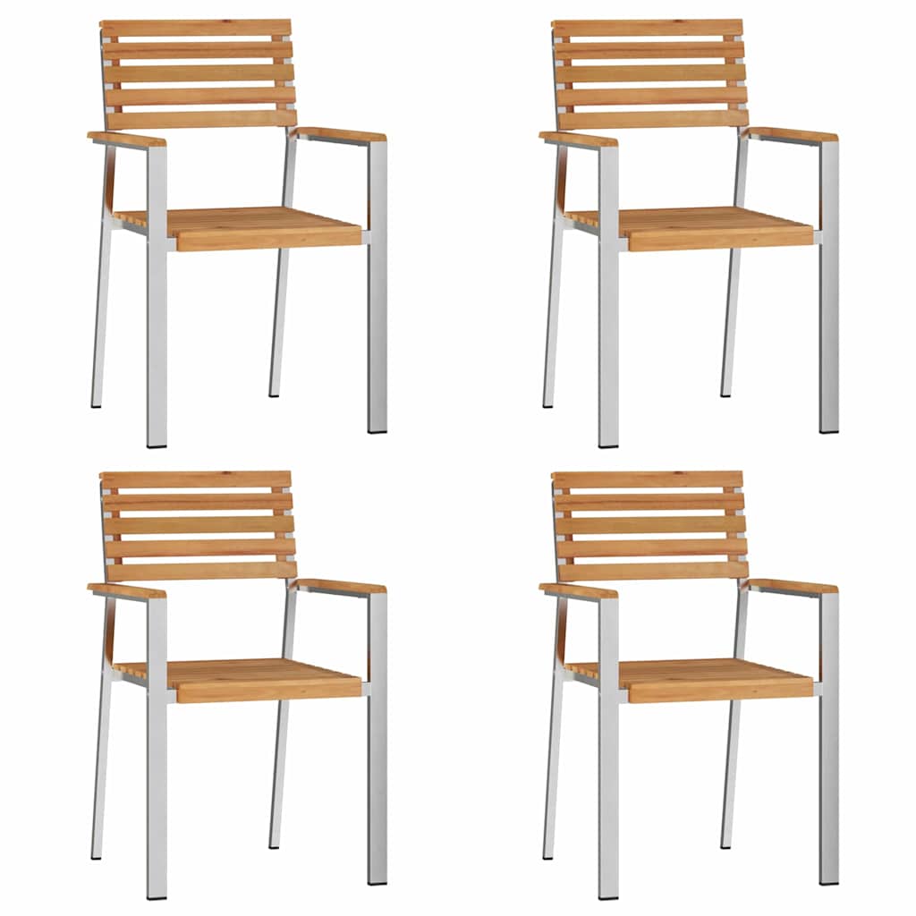 Vrtni set za objed 5 pcs Smeđa Čvrsto teak drvo