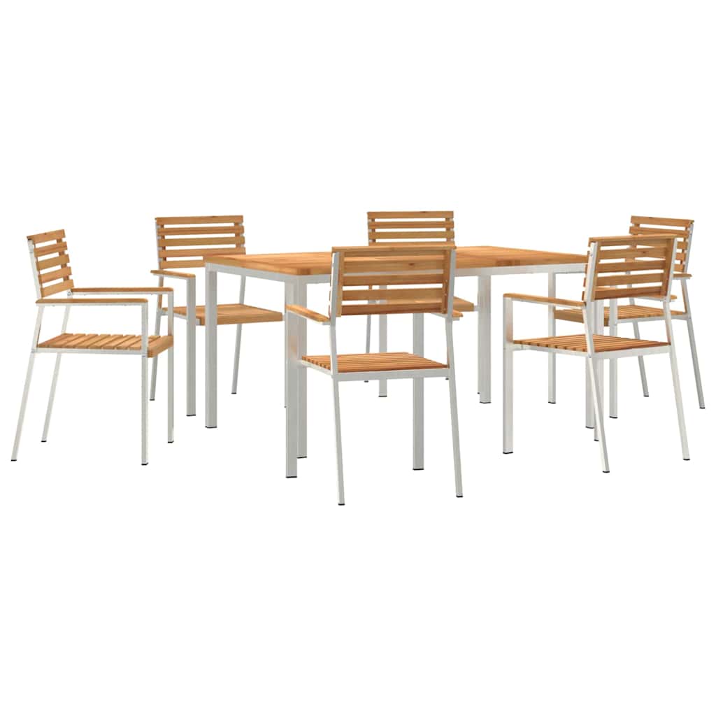 Vrtni set za objed 7 pcs Smeđa Čvrsto teak drvo