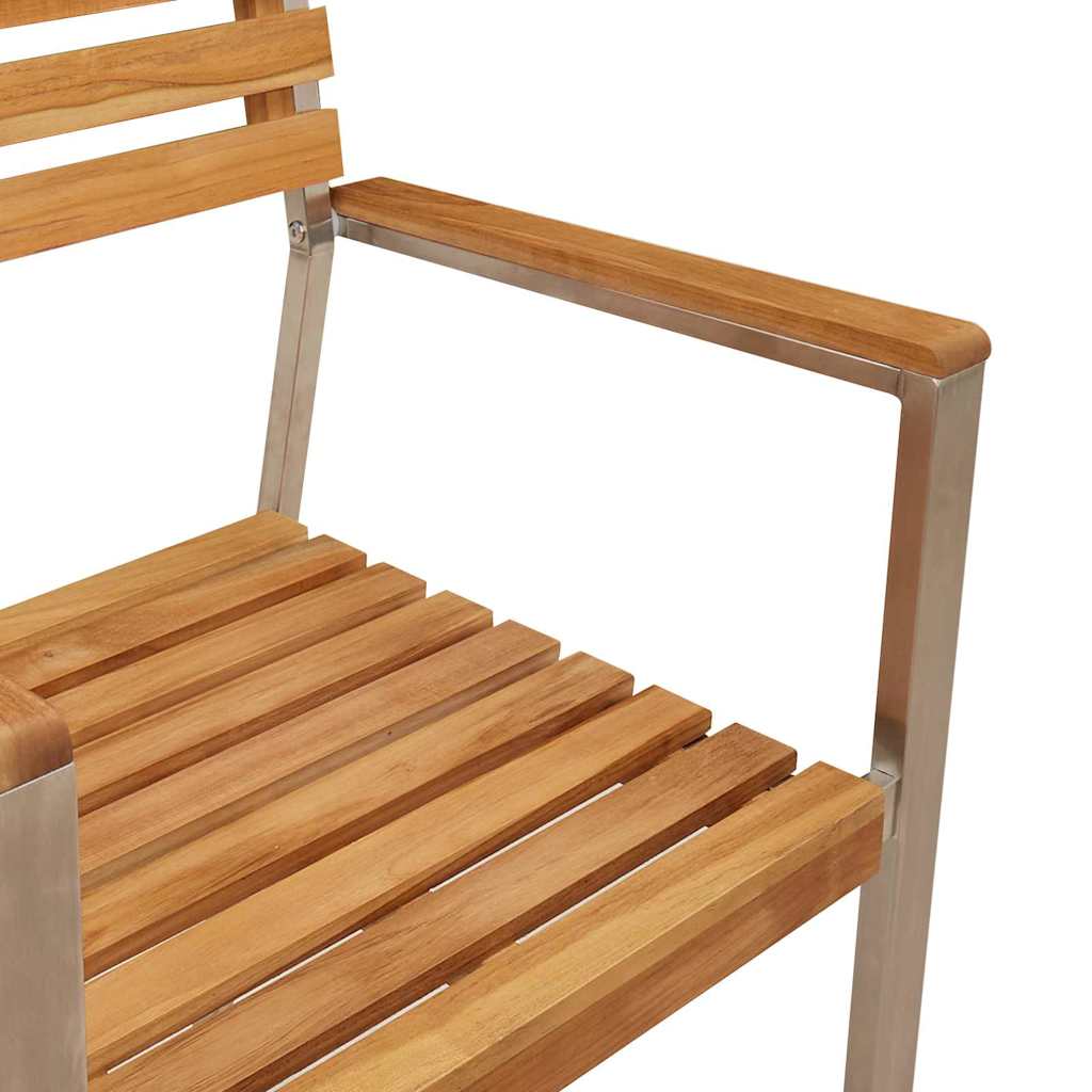 Vrtni set za objed 7 pcs Smeđa Čvrsto teak drvo