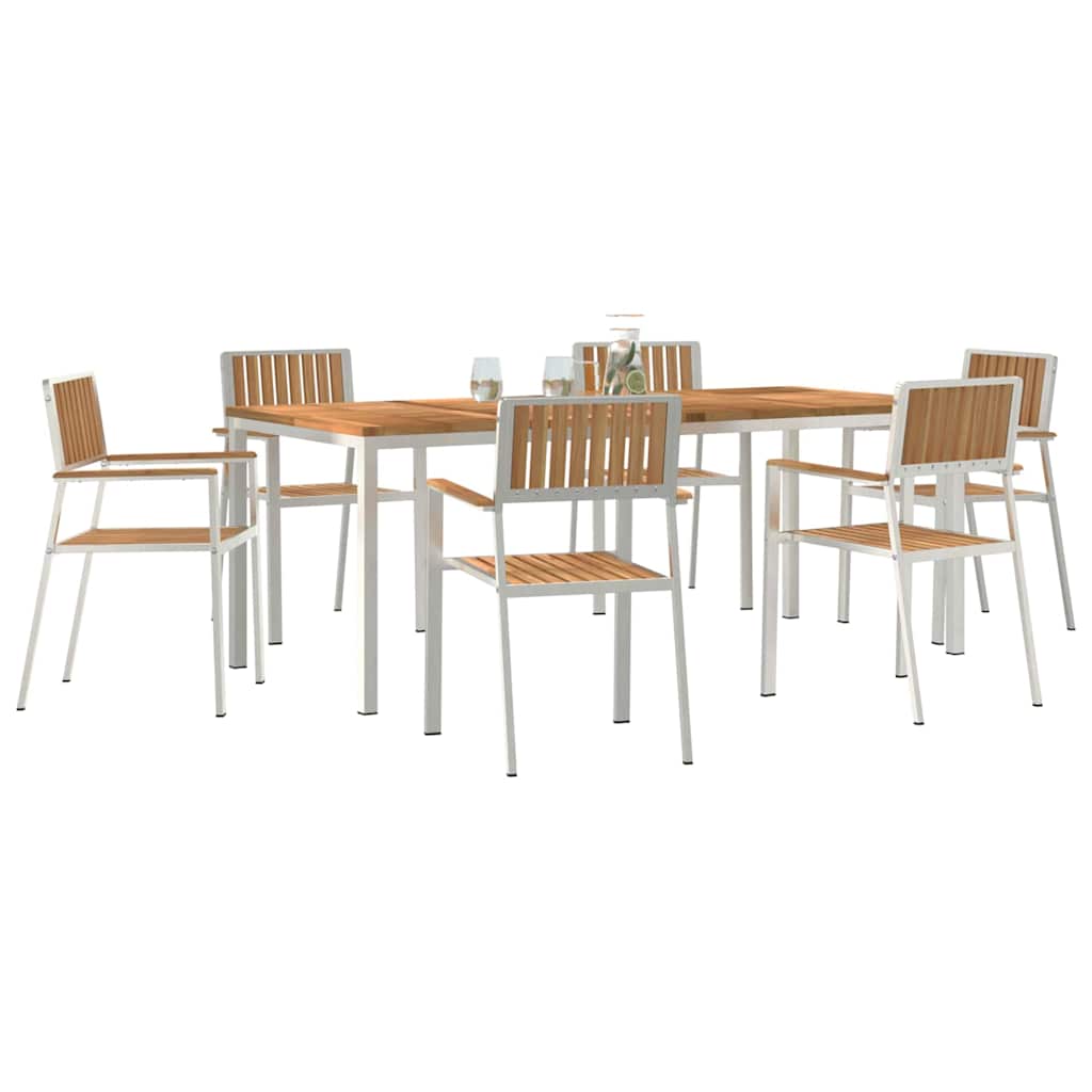 Vanjski set za objedovanje 7 pcs Smeđa Čvrsto teak drvo