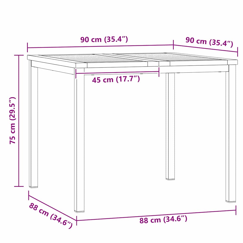 Vrtni set za objed 3 pcs Smeđa Čvrsto drvo akacije