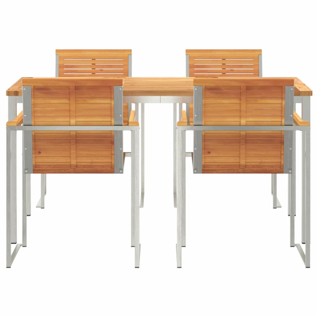 Vrtni set za objed 5 pcs Smeđa Čvrsto drvo akacije
