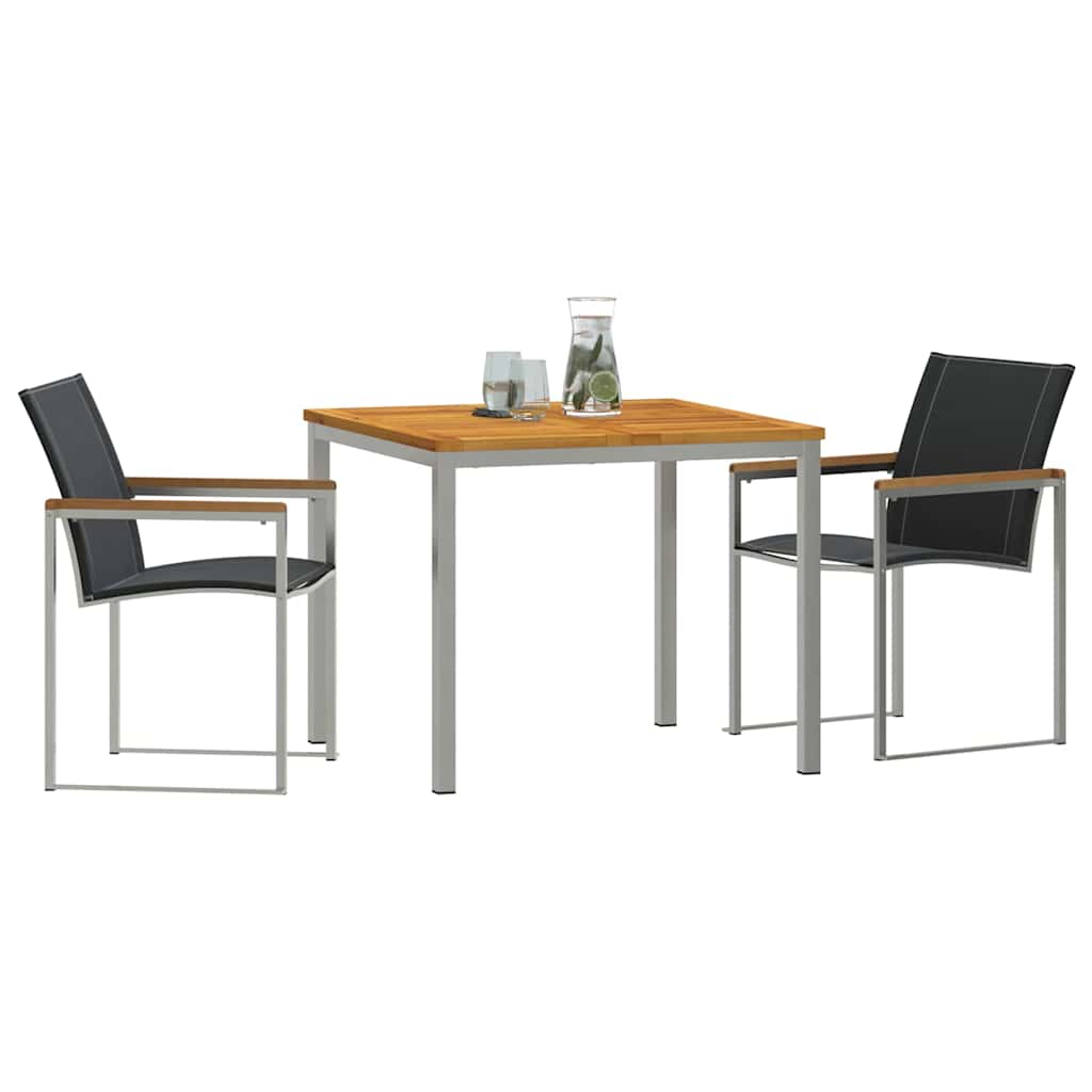 Vrtni set za objed 3 pcs Smeđa Čvrsto drvo akacije