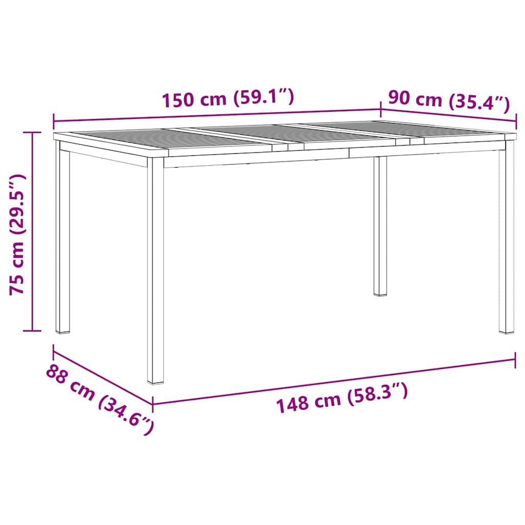 Vrtni set za objed 5 pcs Smeđa Čvrsto drvo akacije