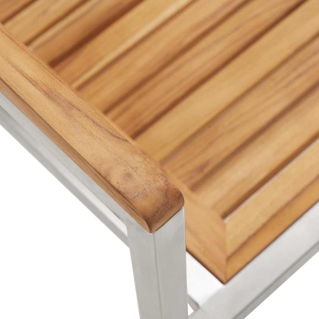 Vrtni set za objed 7 pcs Masivni teak drvo i nehrđajući čelik