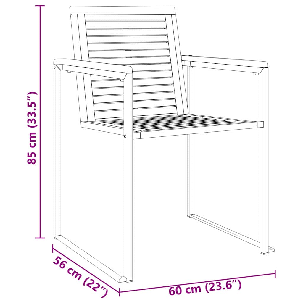 Vrtni set za objed 7 pcs Masivni teak drvo i nehrđajući čelik