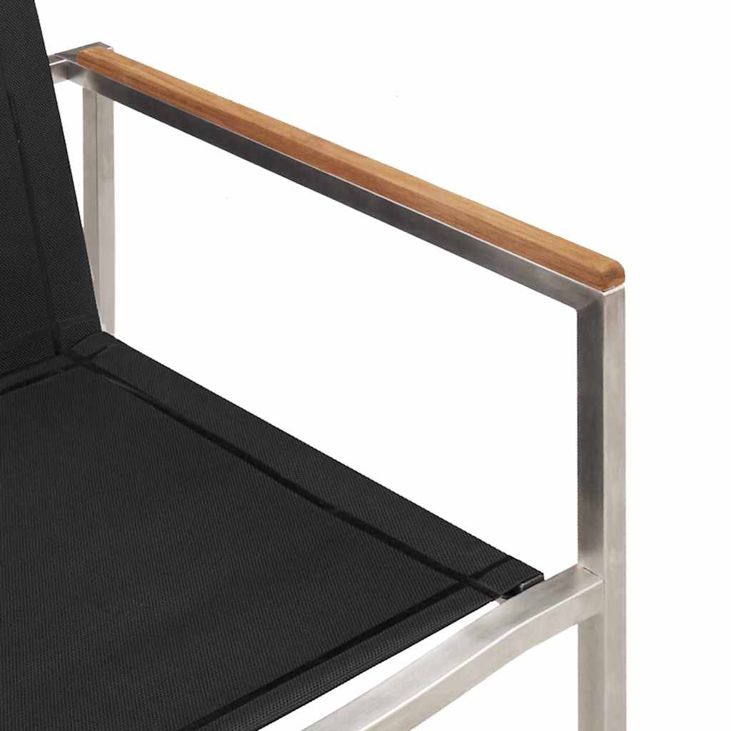 Vrtni set za objed 5 pcs Masivni teak drvo i nehrđajući čelik