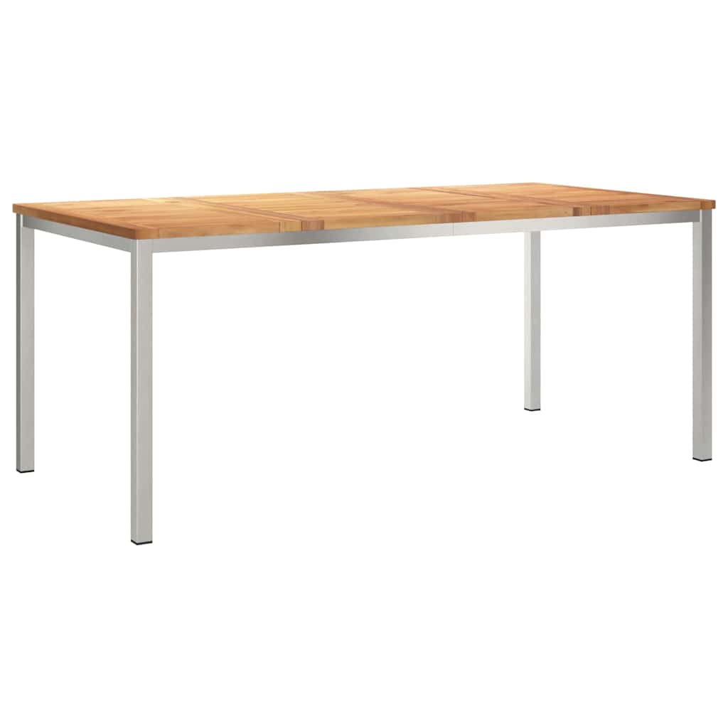 Vrtni set za objed 7 pcs Masivni teak drvo i nehrđajući čelik
