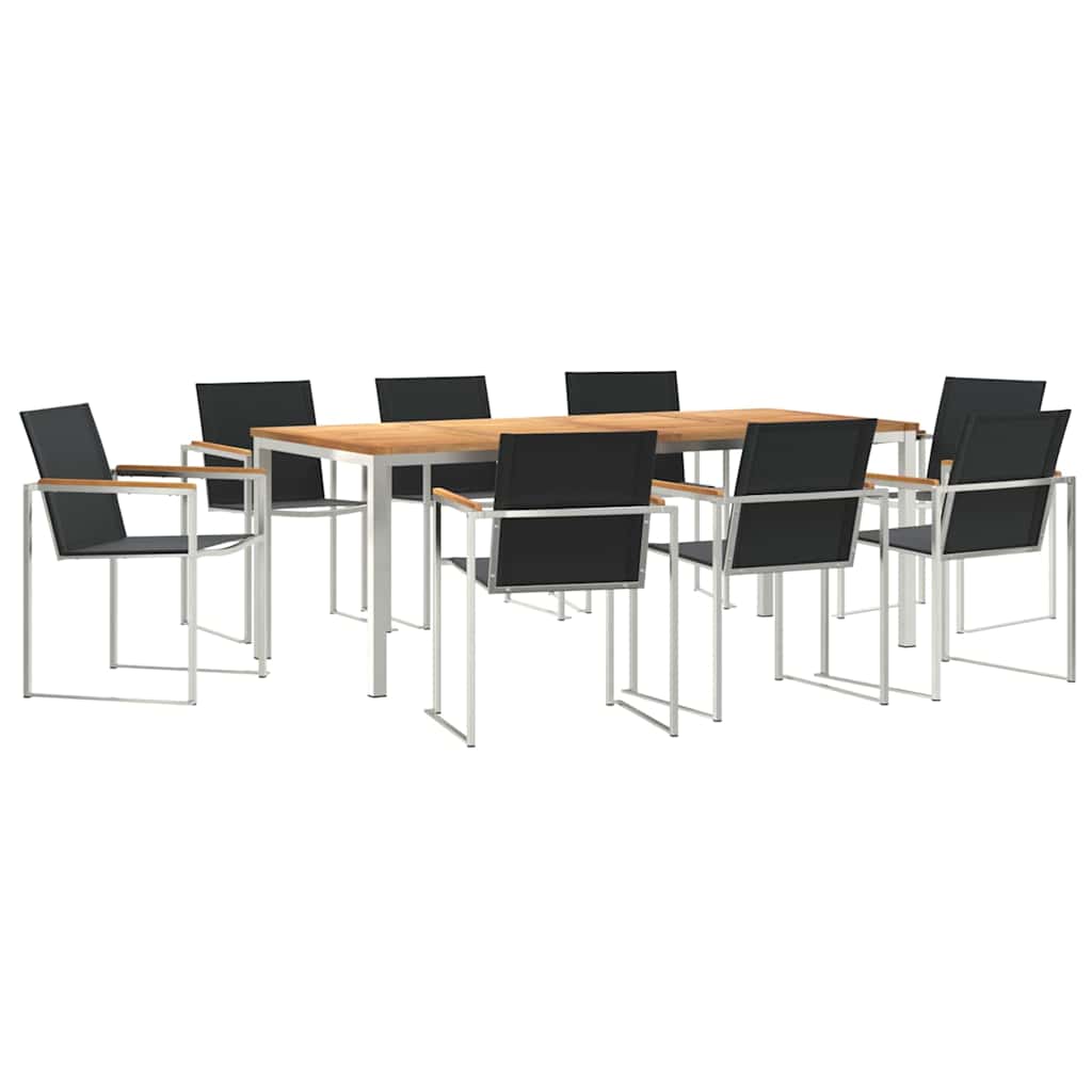 Vrtni set za objed 7 pcs Smeđa Čvrsto teak drvo