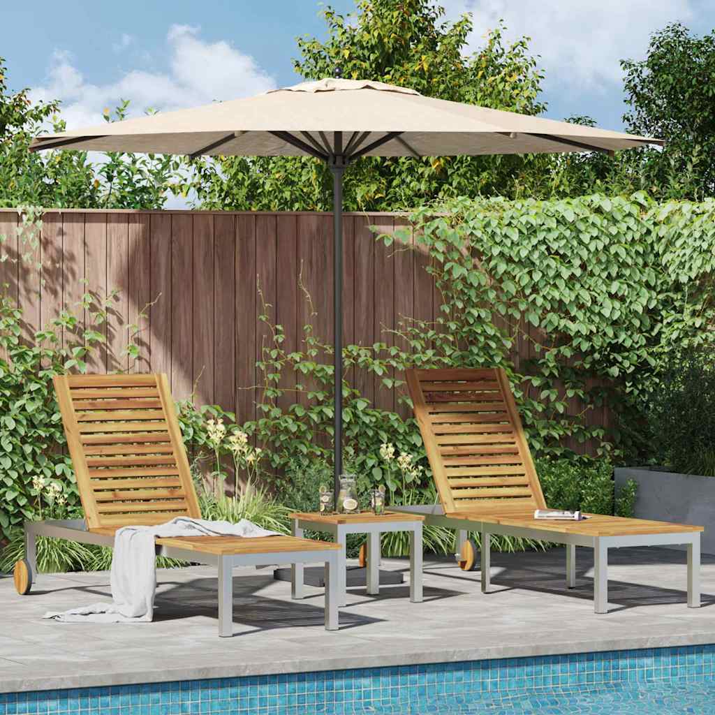 Ležaljka 2-osoba 3 pcs Smeđa Čvrsto drvo akacije