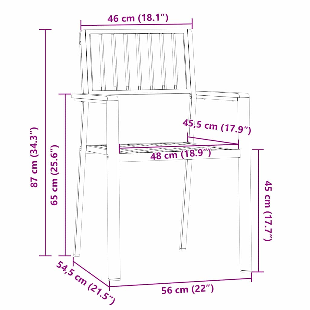 Vrtni set za objed 3 pcs Smeđa Čvrsto drvo akacije