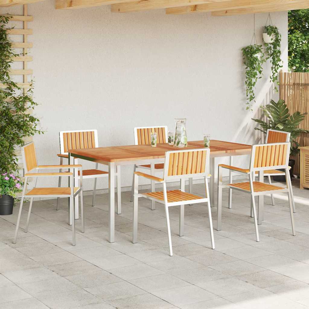 Vrtna stolica 6 pcs Smeđa 56 x 54,5 x 87 cm Čvrsto teak drvo