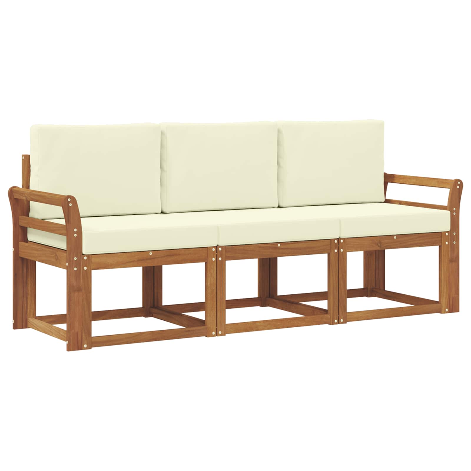 Set vanjskih sofa s jastukom 3 pcs Prirodna i krem