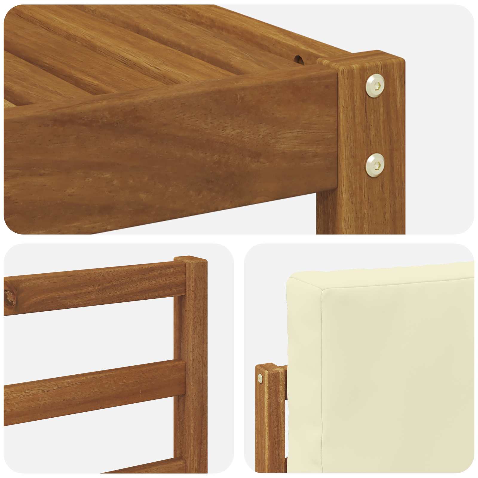 Set vanjskih sofa s jastukom 5 pcs Prirodna i krem
