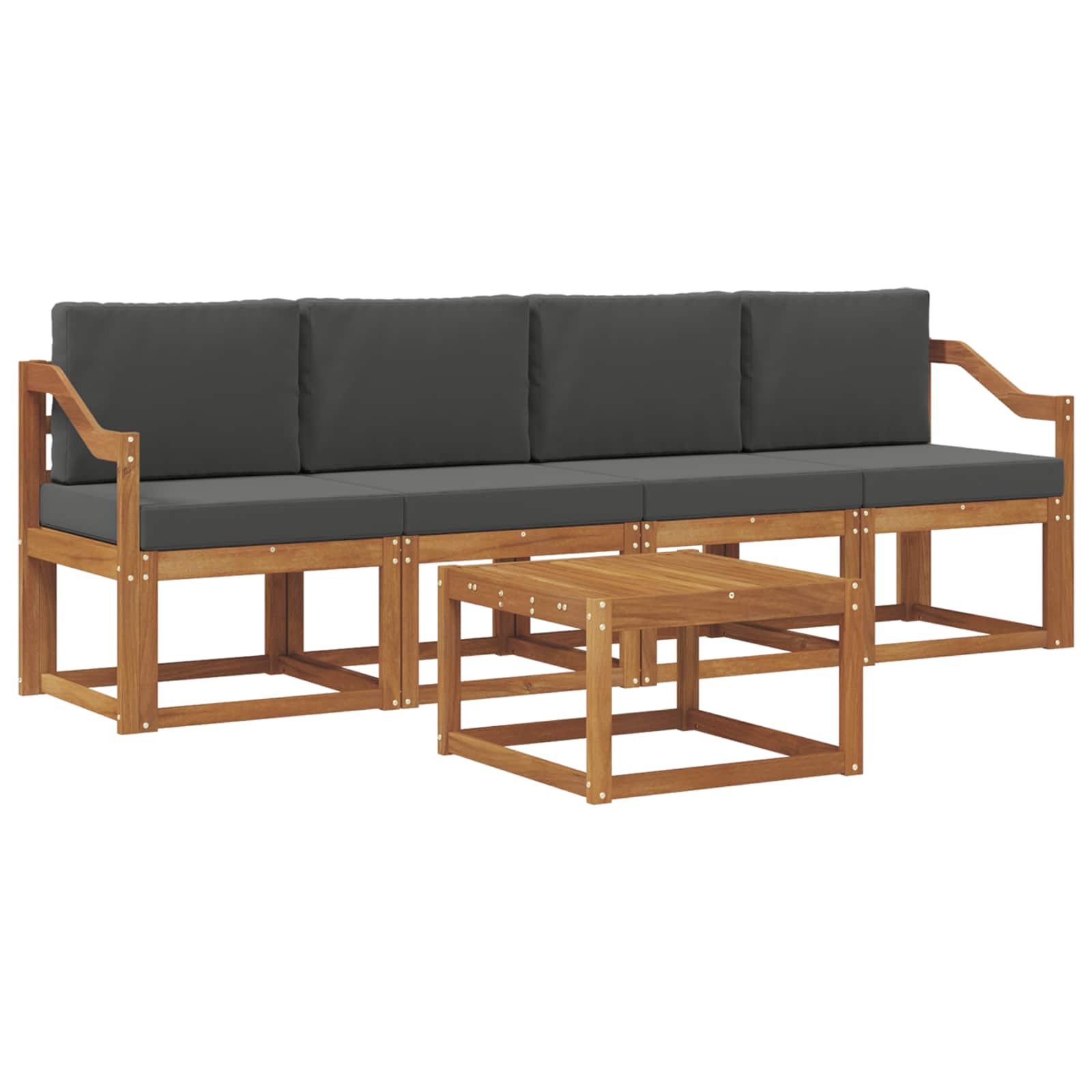 Set vanjskih sofa s jastukom 5 pcs Prirodna i antracit