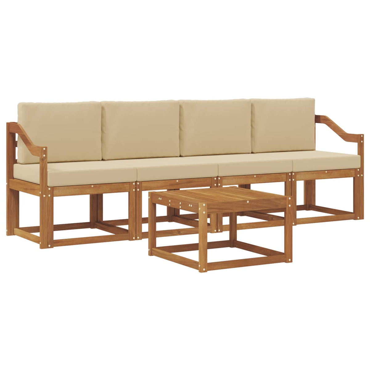 Set vanjskih sofa 5 kom. Prirodna i bež