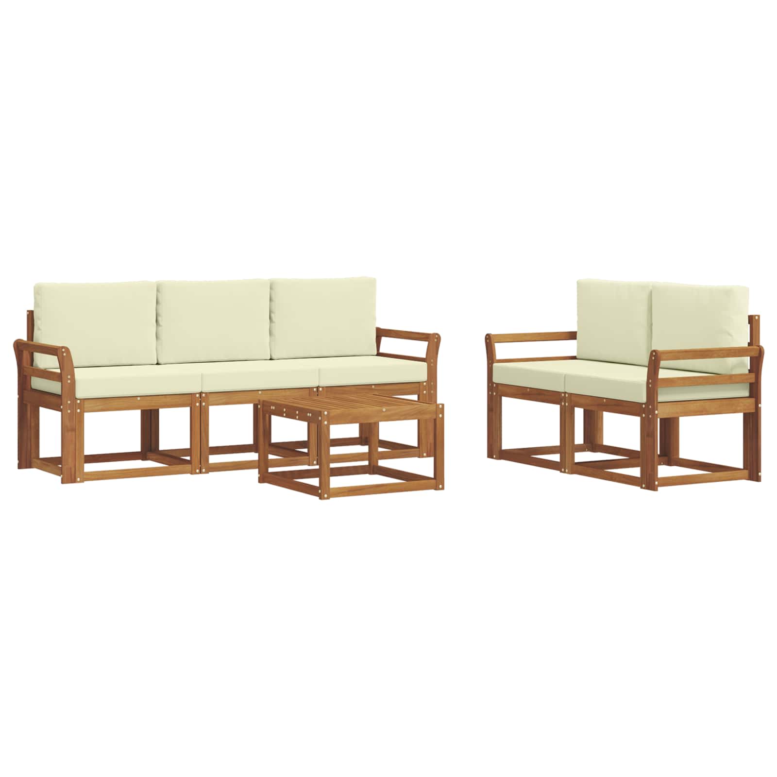 Set vanjskih sofa s jastukom 6 pcs Prirodna i krem