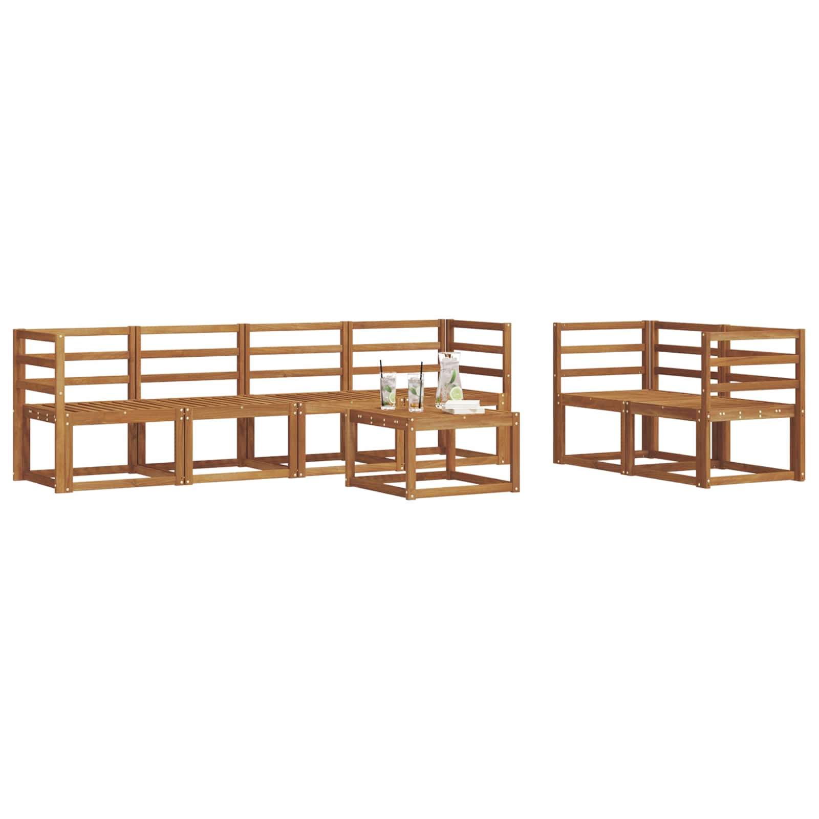 Set vanjskih sofa 7 pcs Prirodna
