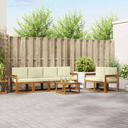 Set vanjskih sofa s jastukom 7 pcs Prirodna i krem
