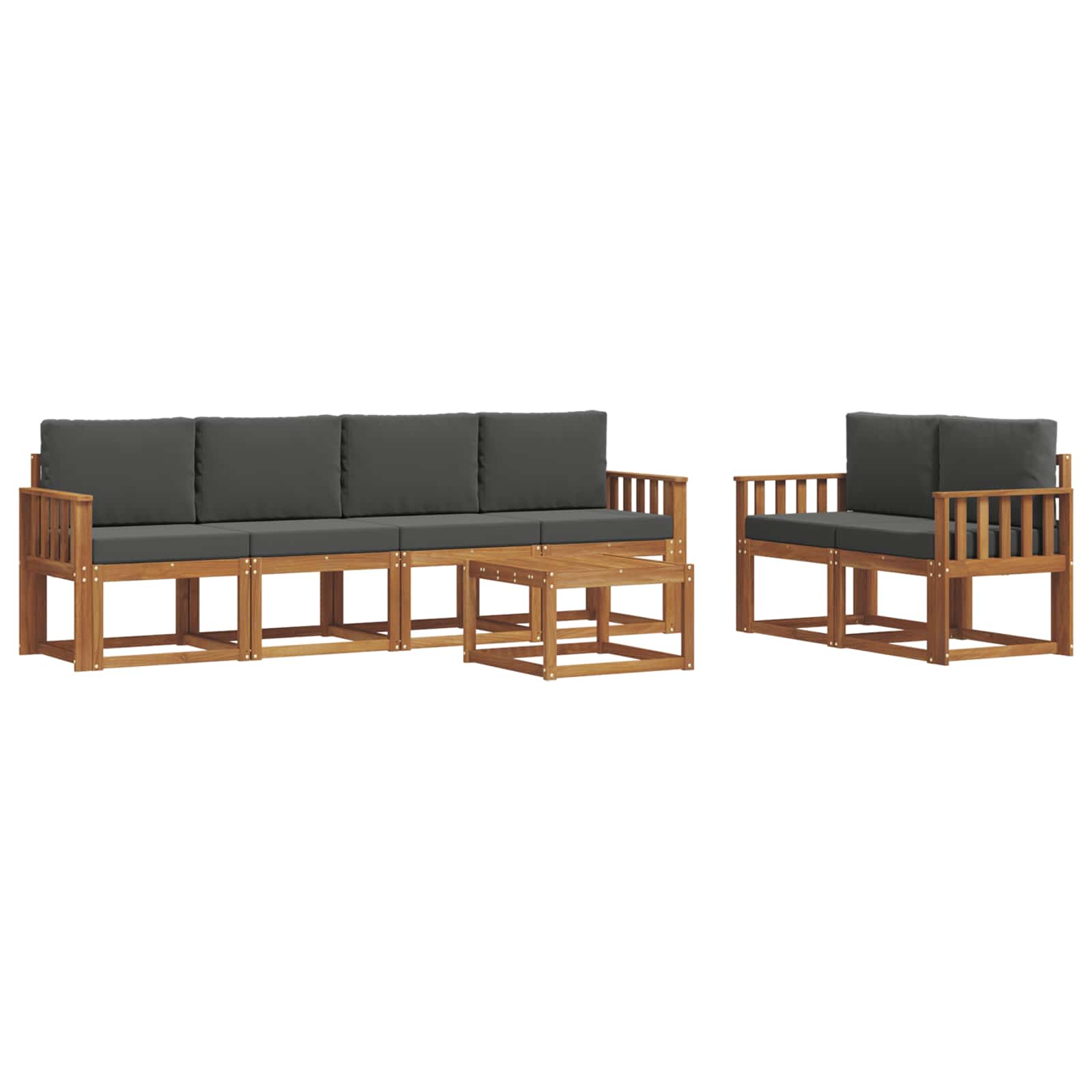 Set vanjskih sofa 7 kom. Prirodna i antracit