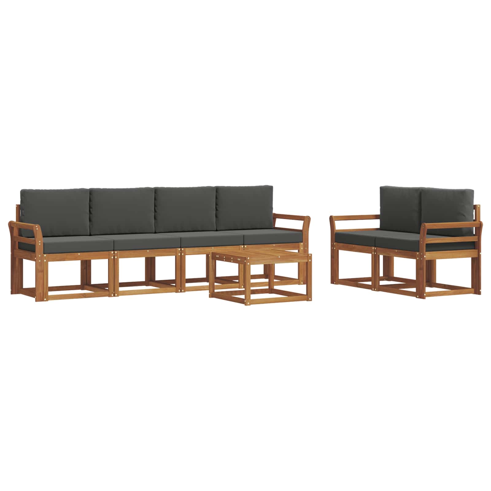 Set vanjskih sofa 7 kom. Prirodna i antracit