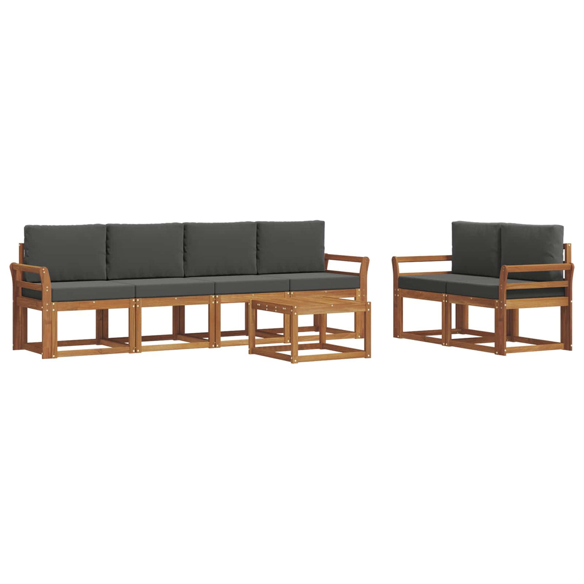 Set vanjskih sofa 7 kom. Prirodna i antracit
