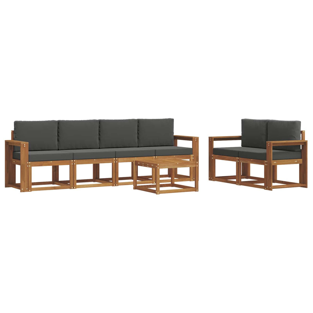 Set vanjskih sofa 7 kom. Prirodna i antracit