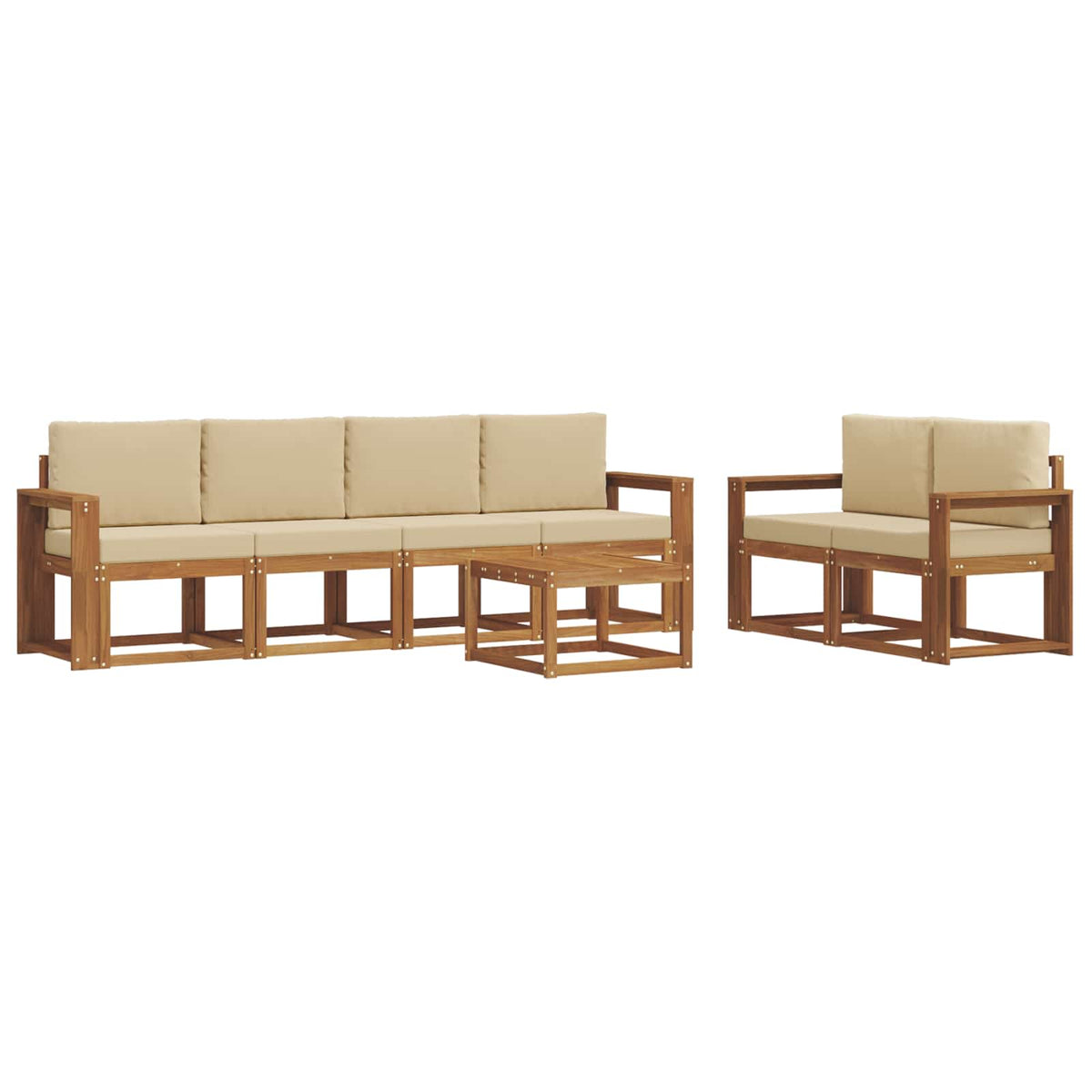 Set vanjskih sofa 7 kom. Prirodna i bež