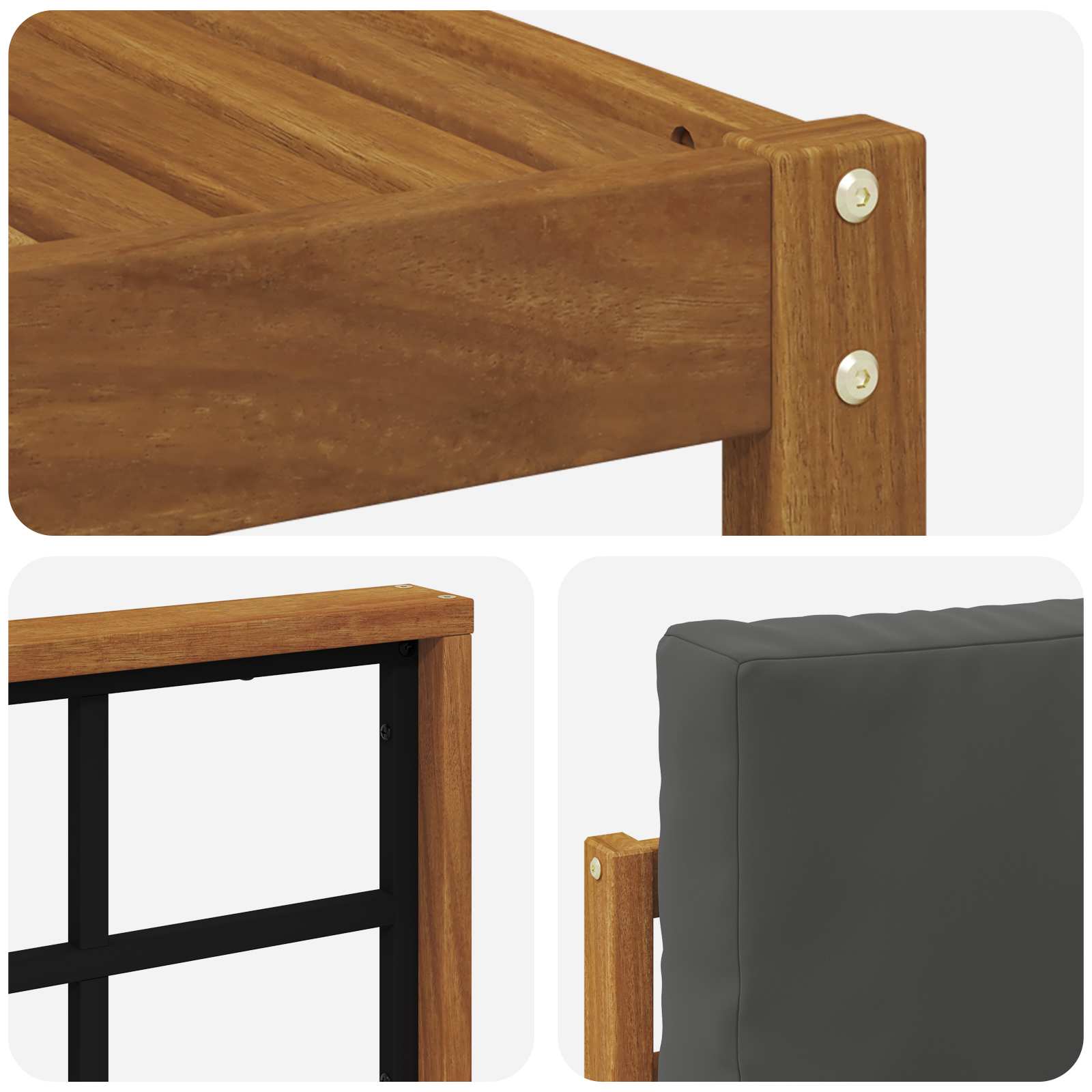 Set vanjskih sofa s jastukom 7 pcs Prirodna i antracit