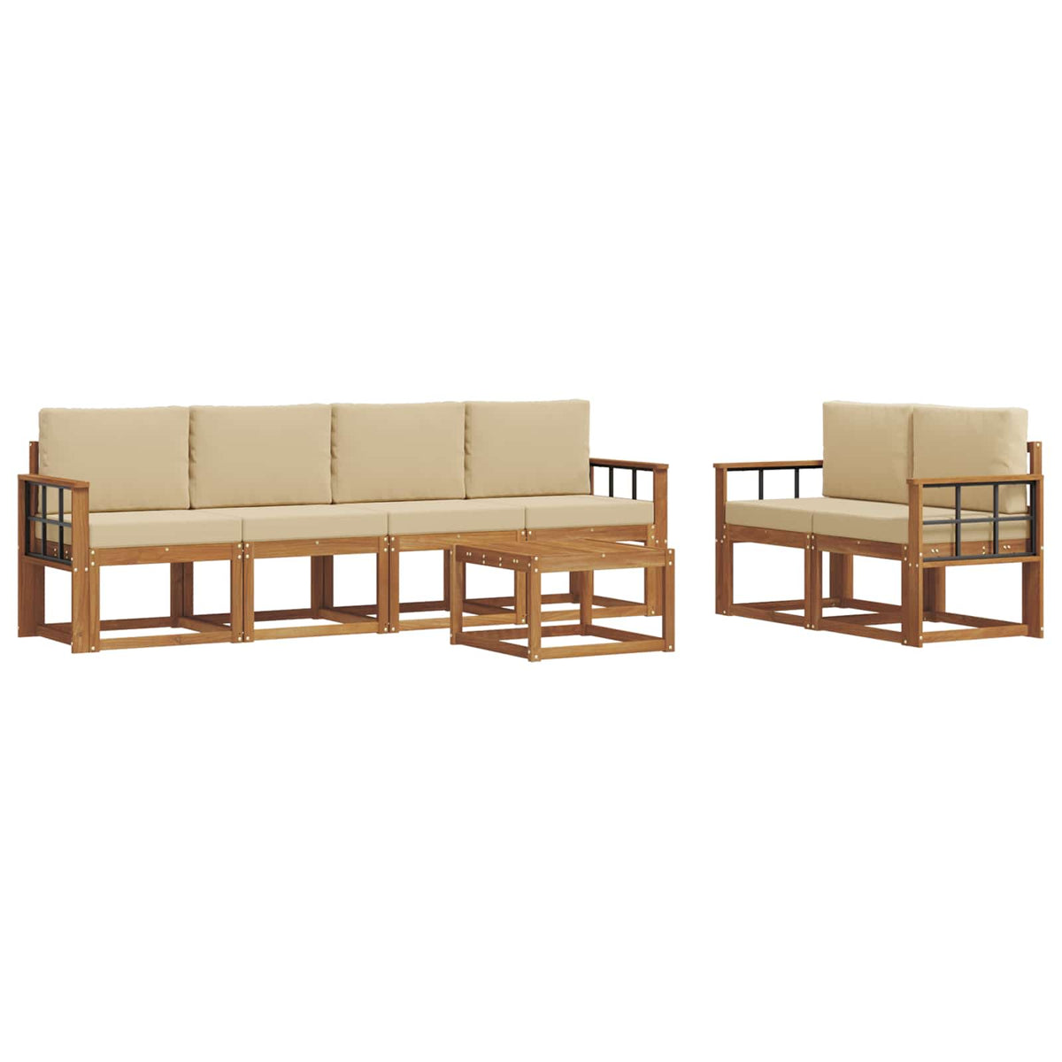 Set vanjskih sofa 7 kom. Prirodna i bež