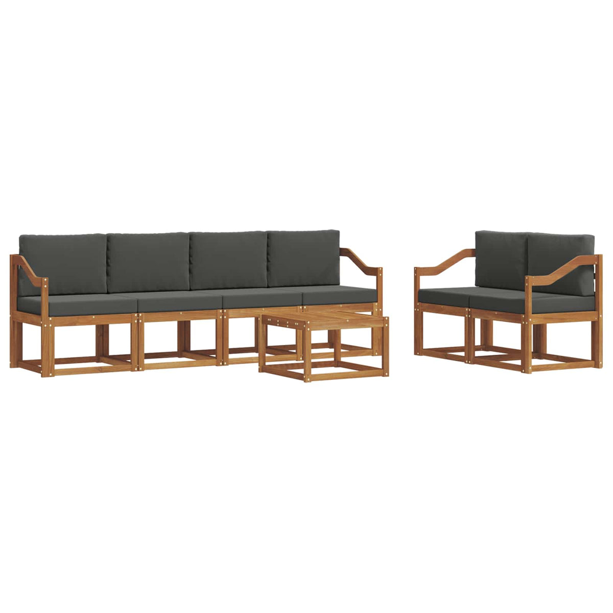 Set vanjskih sofa 7 kom. Prirodna i antracit