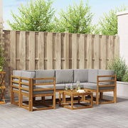 Set vanjskih sofa 7 kom. Prirodna i svijetlo siva