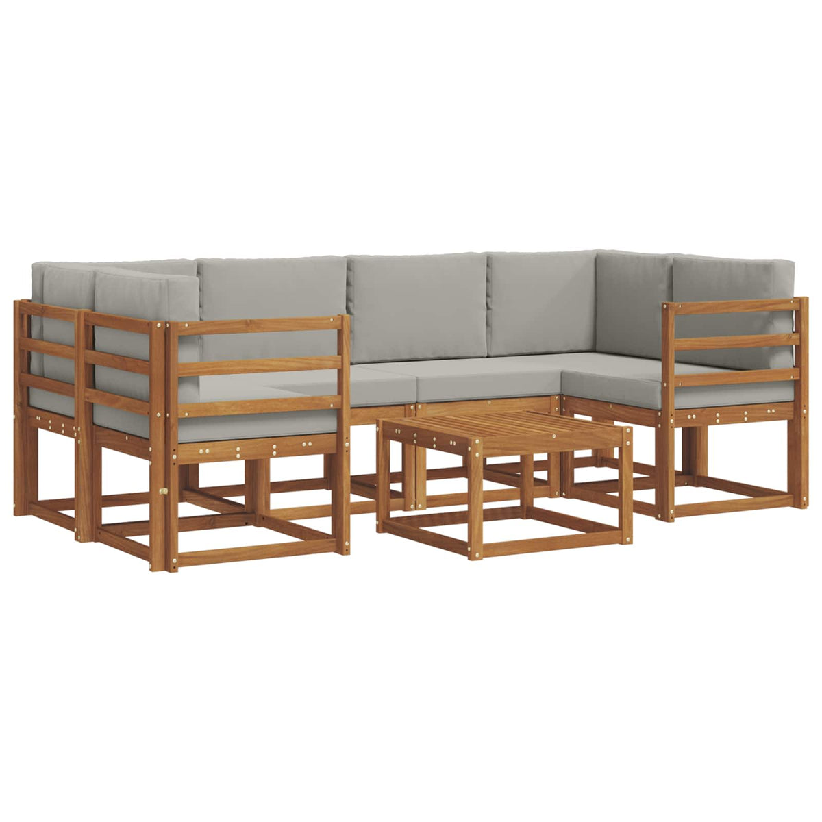 Set vanjskih sofa 7 kom. Prirodna i svijetlo siva