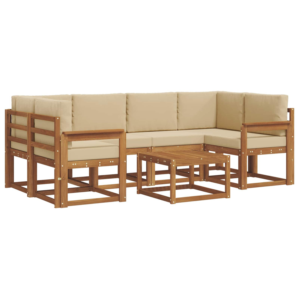 Set vanjskih sofa 7 kom. Prirodna i bež