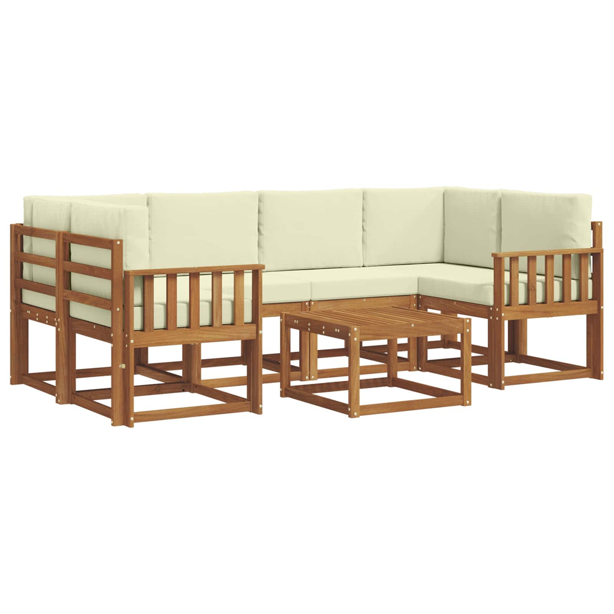 Set vanjskih sofa 7 kom. Prirodna i krem