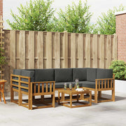 Set vanjskih sofa 7 kom. Prirodna i antracit