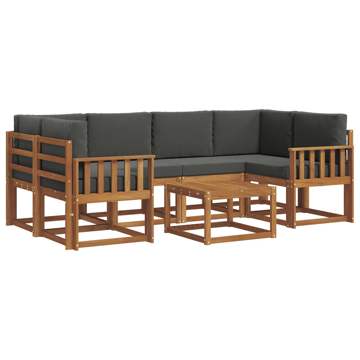 Set vanjskih sofa 7 kom. Prirodna i antracit