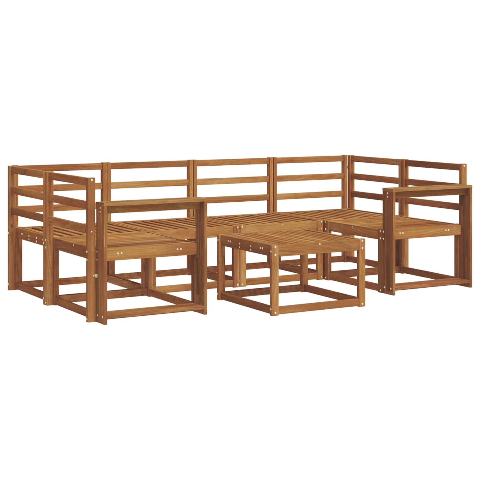 Set vanjskih sofa 7 pcs Prirodna Čvrsto drvo akacije