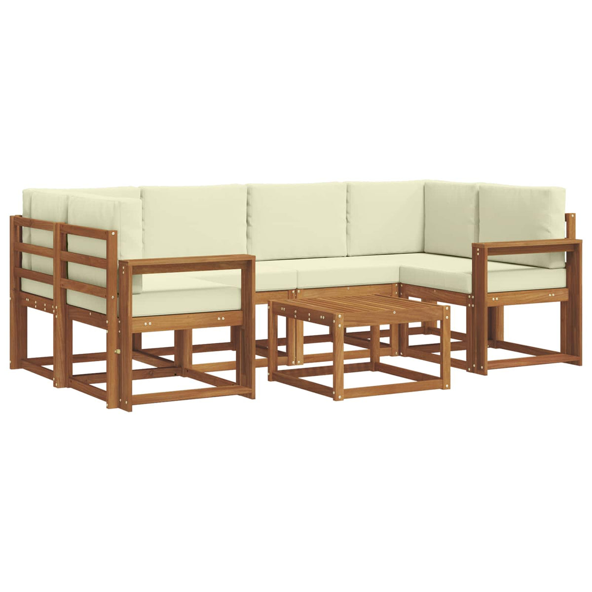 Set vanjskih sofa 7 kom. Prirodna i krem