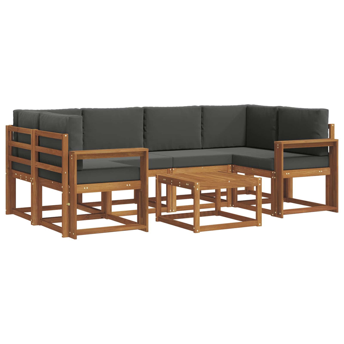 Set vanjskih sofa 7 kom. Prirodna i antracit